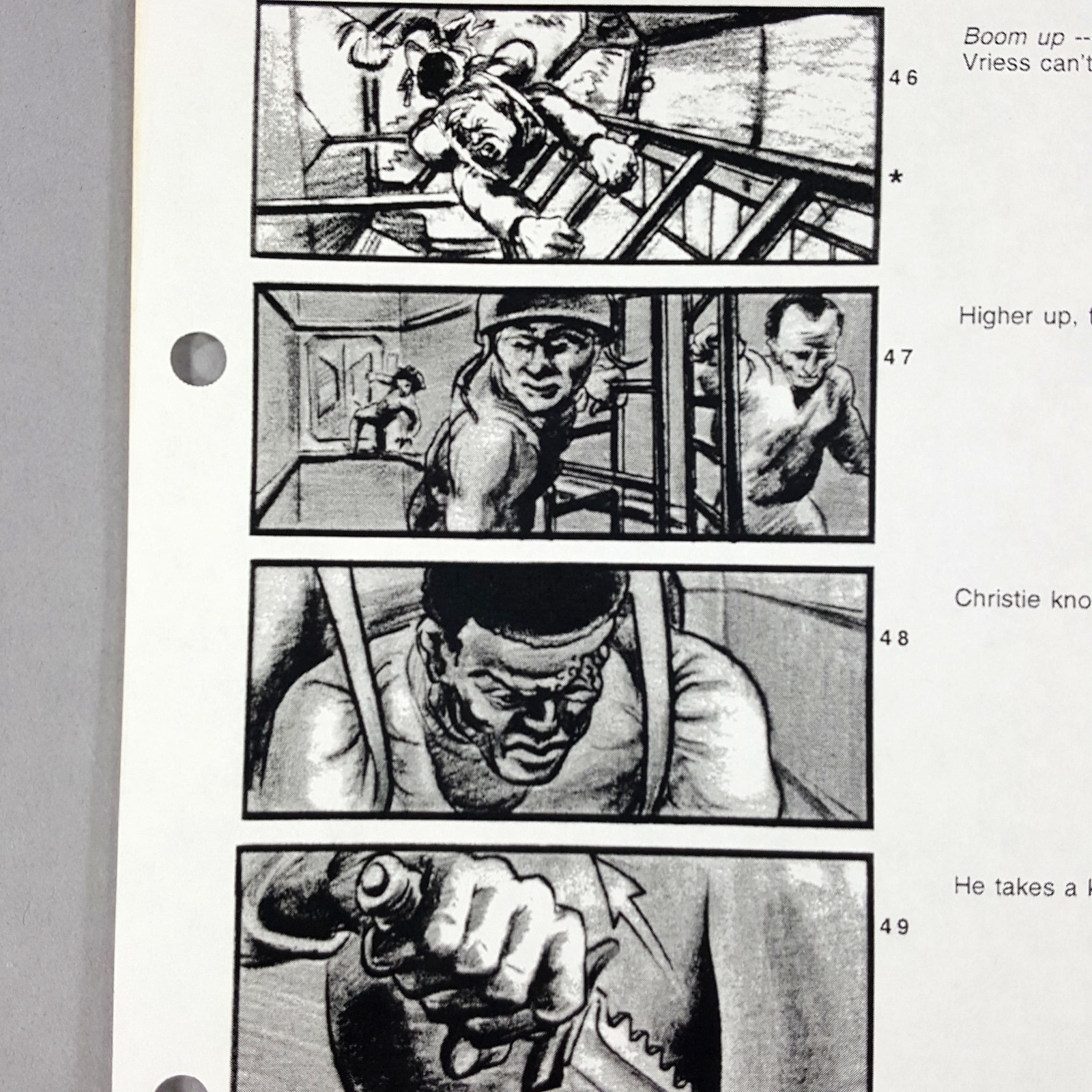Image 7 of Alien: Resurrection - Production Used Storyboard, Crew Climbs Ladder, Movie Prop