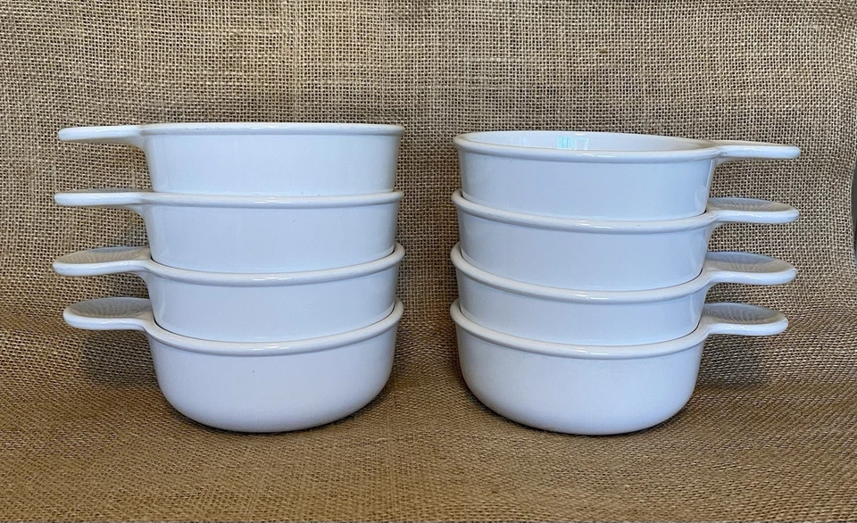 Juego de 8 Cuencos Corning Ware Grab It P-150-B 15oz Blanco Horno Microondas Seguro Lote Foto 4 de 4