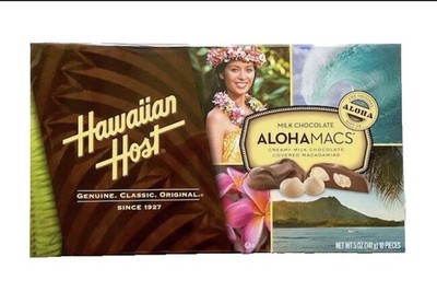 Hawaiian Host Chocolate AlohaMacs Milk Chocolate 5oz 141g 10pieces Box NEW