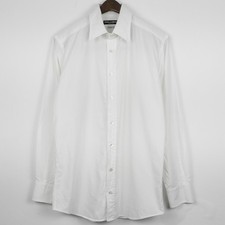 DOLCE & GABBANA TAILORED FIT ITALY MEN'S WHITE LONG SLEEVE BUTTON-DOWN SHIRT