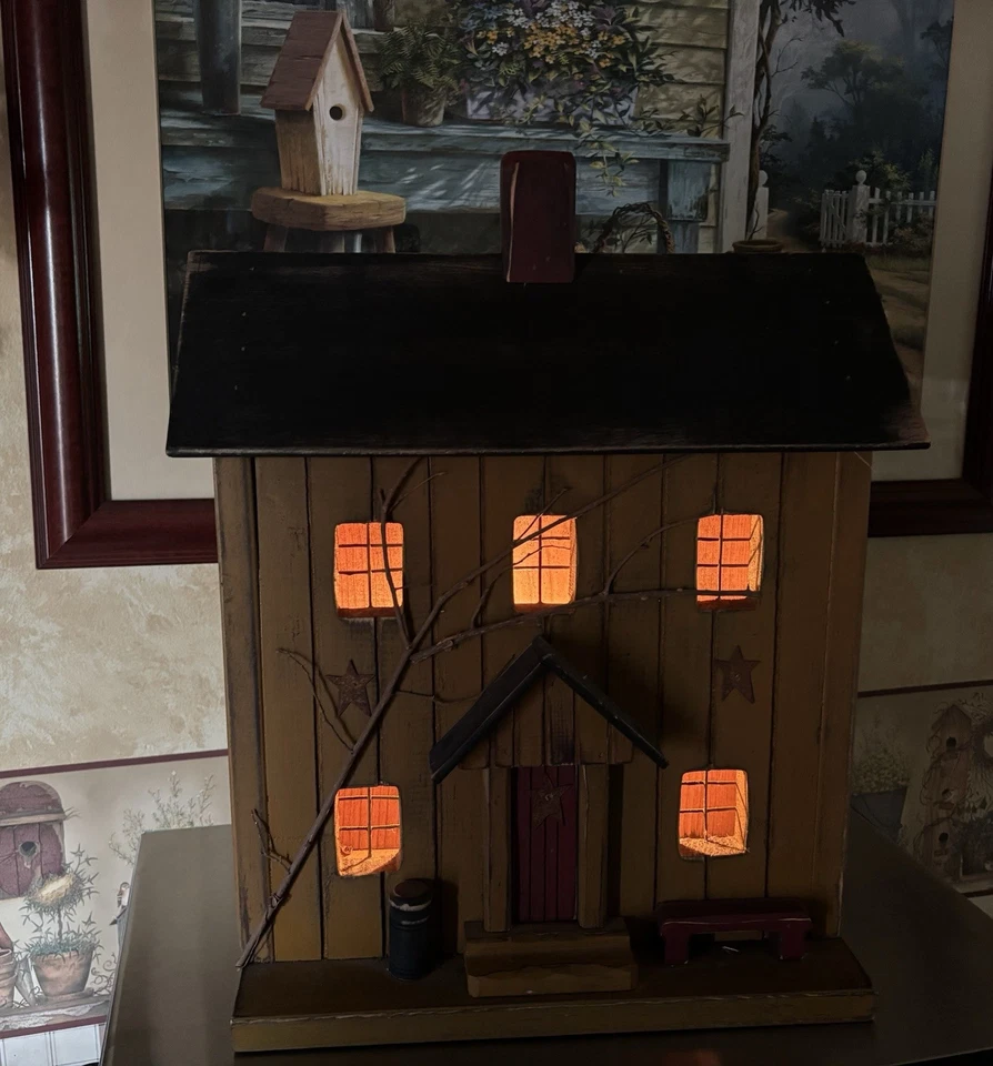 Casa de campo, decoración de granja, casa iluminada, casa primitiva, casa de pájaros rústica Foto 2 de 4