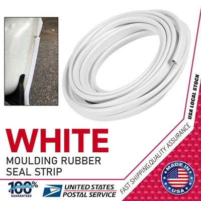 White U-Shape 20ft Door Edge Guard Molding Trim Rubber Edge Strip Protector