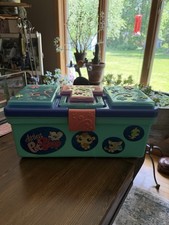 Vintage 2007 Littlest Pet Shop LPS Tackle Box Carry Case Organizer - Blue/Teal