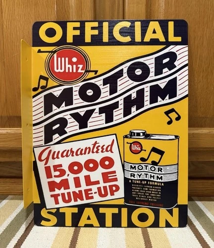 Whiz Official Station Flange Sign Double Sided Can Vintage Style Wall Decor