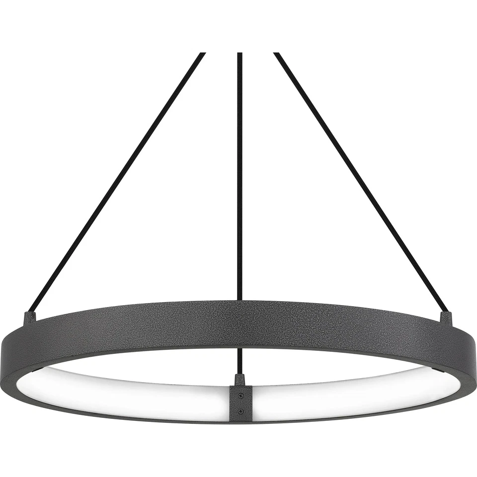 Luz colgante LED integrada de hierro fundido de peltre Drury Foto 4 de 4