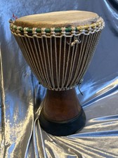 10” Authentic HandCarved WestAfrican Djembe Drum Goatskin Professional Percussio
