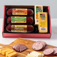Wisconsin Cheese Company - Gourmet Variety Cheese & Sausage Gift Box - 100% W...