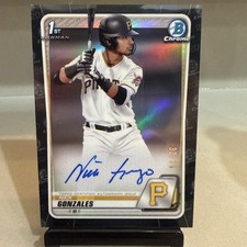 🔥 2020 Bowman 1st Draft Chrome Nick Gonzales Black Refractor Auto /75 – Pirates