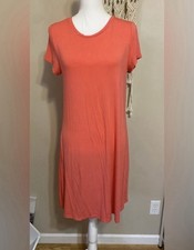 Amazon Essentials Women's Short Sleeve Dress Coral Relaxed Fit Size Small