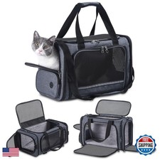 Groxkox GR03 Cat Carrier 17.5 x 8.5 x 11 inches Grey - TSA Airline Approved