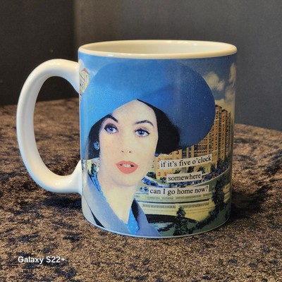 NEW Anne Taintor Retro Coffee Ceramic Mug 10 oz. 'If It's Five O'clock Somewhere