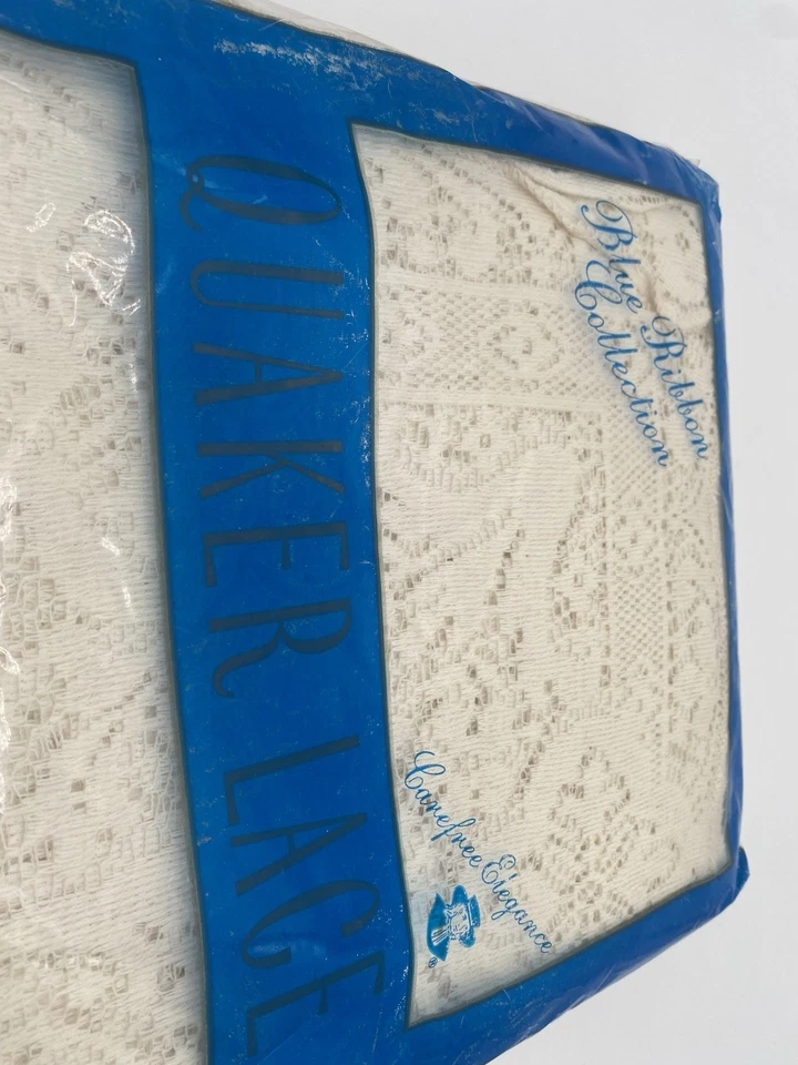 Mantel Rectangular Colección Cinta Azul Encaje Cuáquero Vintage - EE. UU. Foto 4 de 4