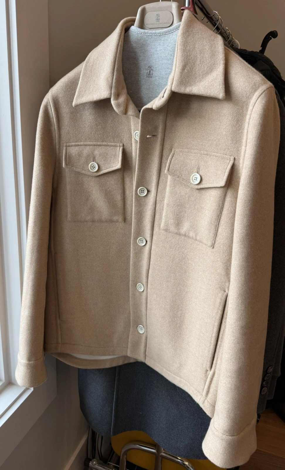 Brunello Cucinelli Cashmere Shirt Jacket, Double Face, Size 48 (medium). $10,950 image 13