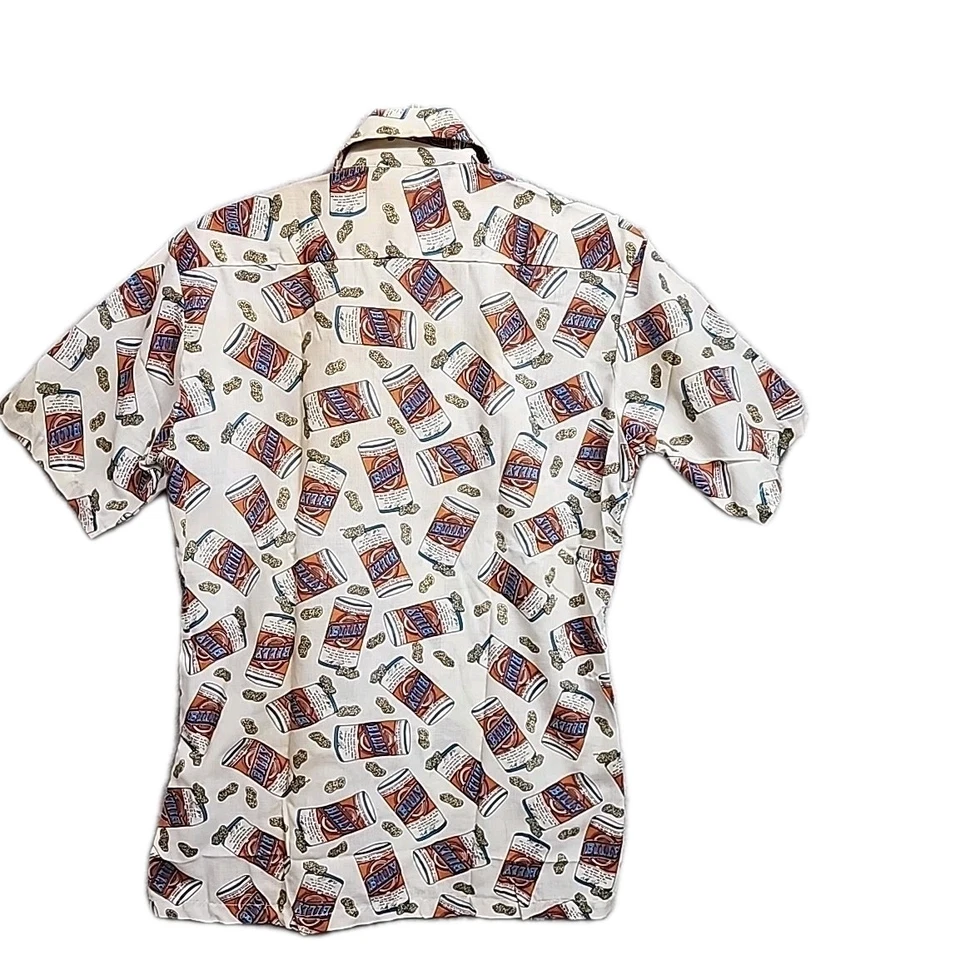 Vintage 70's Billy Beer Button Up Shirt Mens Original Billy Carter Small Linen  - Image 2 of 4