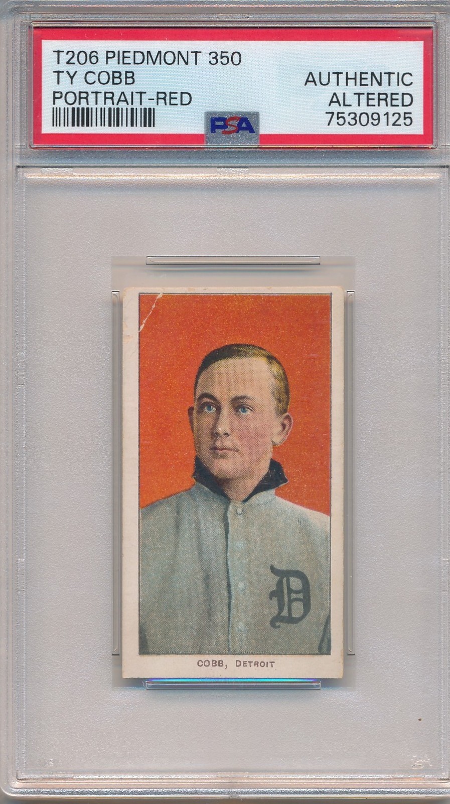 1910 T206 PIEDMONT 350 - TY COBB RED PORTRAIT - PSA AA (SVSC) NEWLY GRADED!