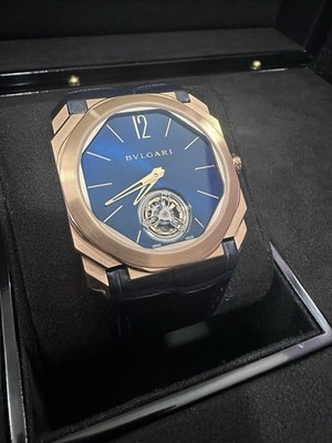 BVLGARI OCTO FINISSIMO TOURBILLON 40mm ROSE GOLD BLUE DIAL LIMITED ref: 102900