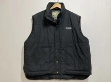 Vtg Coca Cola WearGuard Tear Resistant Insulated Zip Black Vest XL *Made Korea*