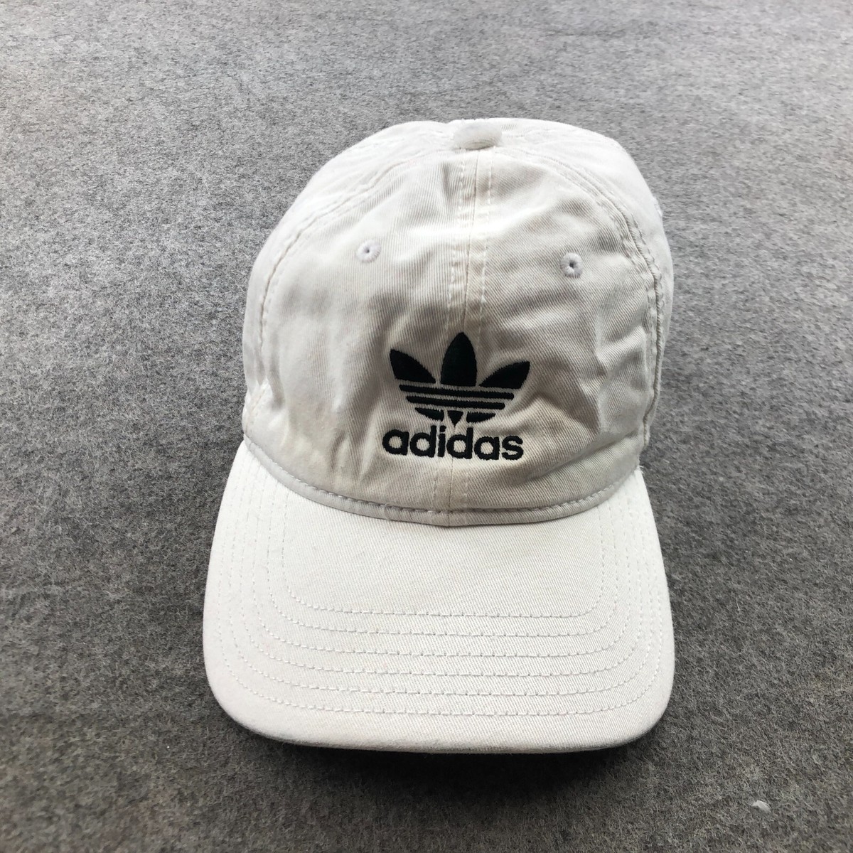 Adidas Hat Cap Adjustable White Trefoil Embroidered Golf  display picture 2