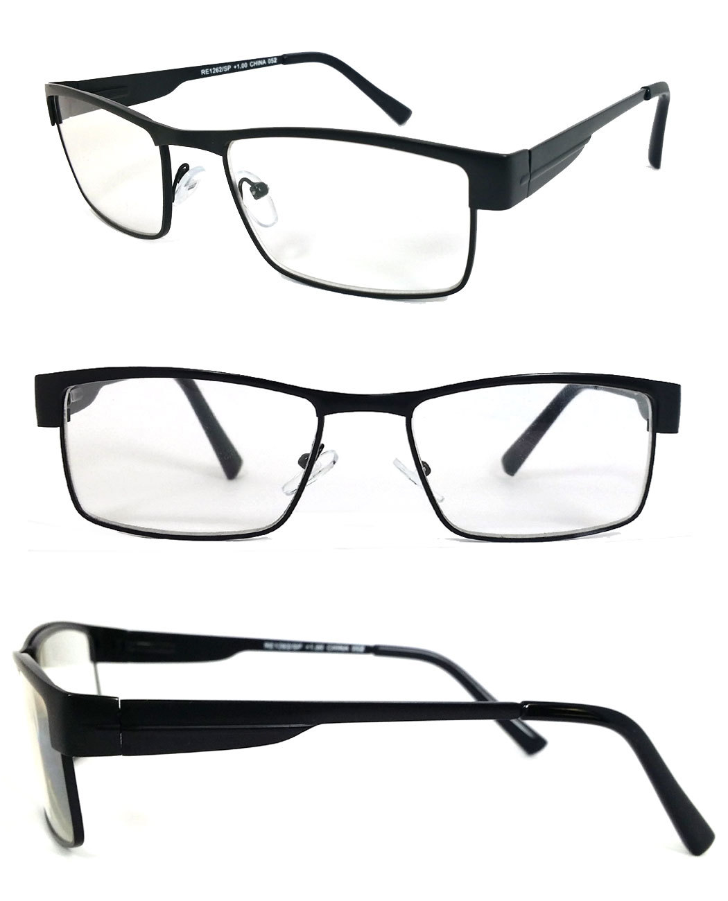 Man Full Metal Frame Clear Lens Reading Vision Glasses Spring Temple - RE43