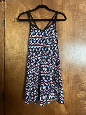 victoria secret pink skater dress PINK Victoria's Secret Colorful Geometric Printed Skater Fit & Flare Dress  Small