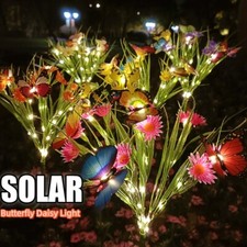 Solar Garden Lights Solar Butterfly Daisy Light Ground Lamp Outdoor Waterproof