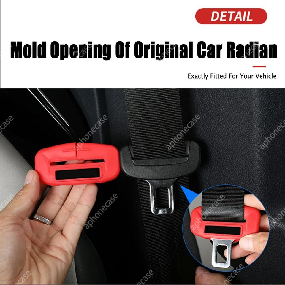 Seat Belt Buckle Cover 5PCS Silicone Seat Belt Clips Sleeve For Porsche Panamera - Imagem 3 de 4