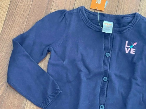 Gymboree Girls Navy Love Cardigan Button Down Sweater XS 4 Size 4 New - Picture 4 of 7