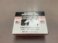 CLENDENIN BROTHERS T-304 Stainless Steel 1 1/4” Trim Nails 1LB Sandcastle