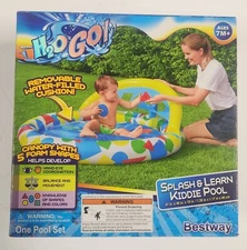 H2OGO Splash & Learn Inflatable Kiddie Pool 47in x 46in x 18in, Brand New!!