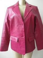 Chadwicks Purple Leather Long Sleeve Jacket Size 8 - New