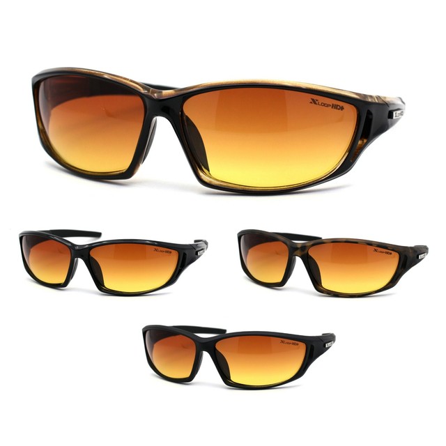 Xloop HD+ Amber Lens Oval Warp Plastic Sport Sunglasses eBay