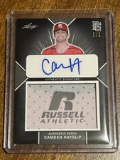 CAMDEN HAYSLIP 2020 Leaf Perfect Game AUTOGRAPH JERSEY PATCH #1/1 ALABAMA