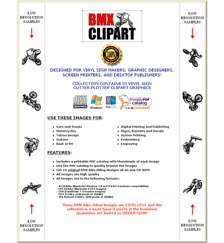 BMX BIKE RIDER TRICKS CLIPART IMAGES-EPS VECTOR CLIP ART-VINYL CUTTER PLOTTER CD - Picture 3 of 5