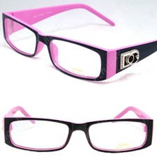 New WB Womens Purple Clear Lens Frame Eye Glasses Rectangular Fashion Designer