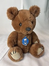 Dakin 1981 Brown Teddy Bear Jointed Plush Vintage With Plastic Hang Tag Stuffed