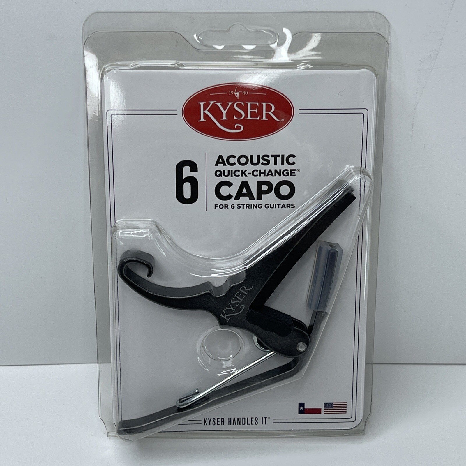 Kyser KG6B 6String Acoustic Guitar QuickChange Capo Black Chrome