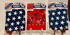 100 Cotton Create Out Loud Bandana, Headband, Face Mask, USA Flag Lot of 3 NEW 