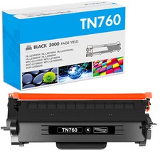 1Pack TN760 TN730 Toner Cartridge for Brother HL-L2350DW L2370DW DCP-L2550DW