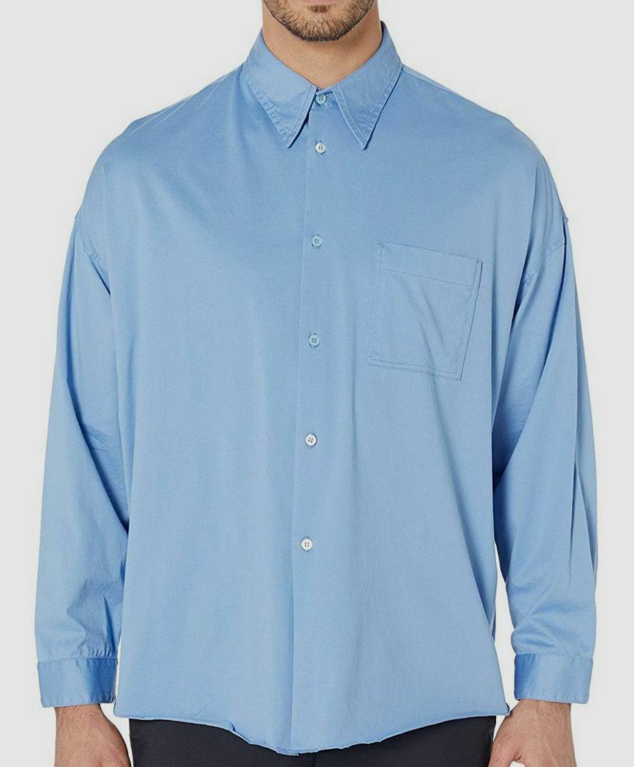 MARNI 295664 Lightweight Jersey Oversized Shirt (Light Blue), IT/54, US/44