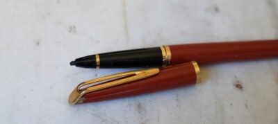STYLO ROLLER WATERMAN CF En Laque Corail & Or 18 Carats - Pièce Rare D'occasion De Collection