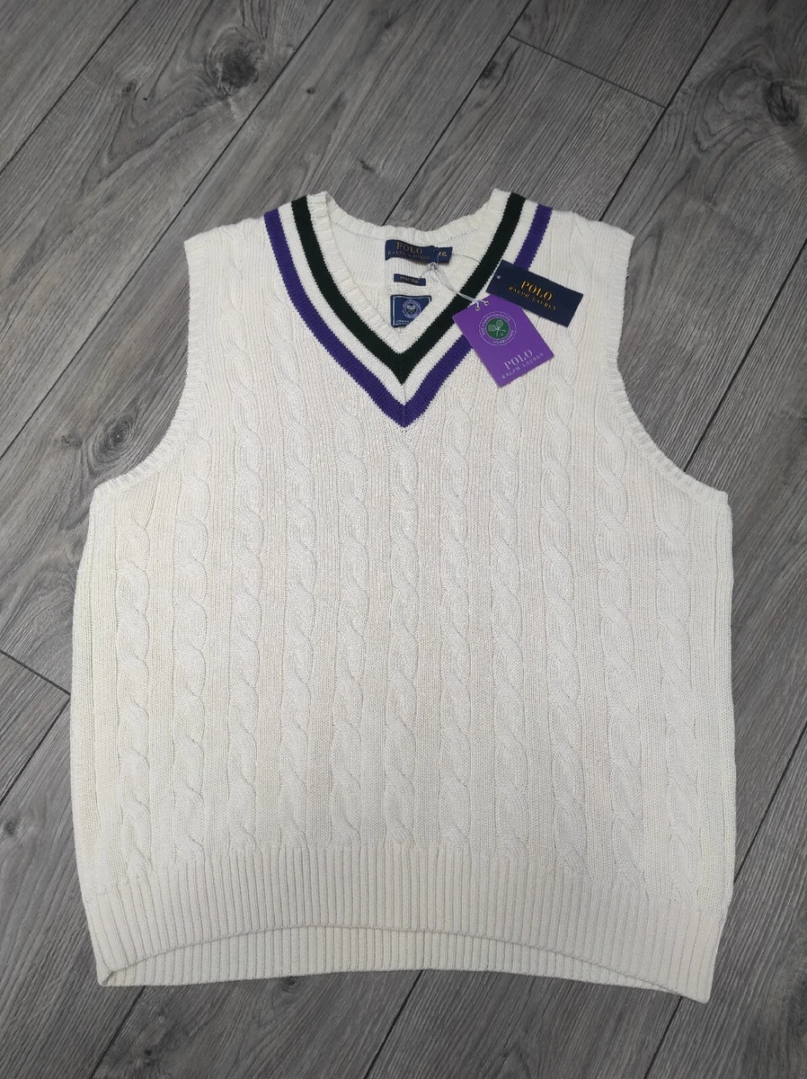 Polo Ralph Lauren Mens XXL Pima Cotton Wimbledon Cable Cricket