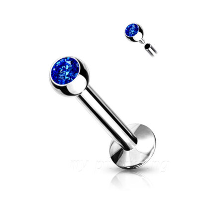 Lip Ring Triple Helix Gem Stud Labret Bar - 18g/16g, Internally Threaded, 6mm/8mm Length Clear Labret Studs - Foto 9