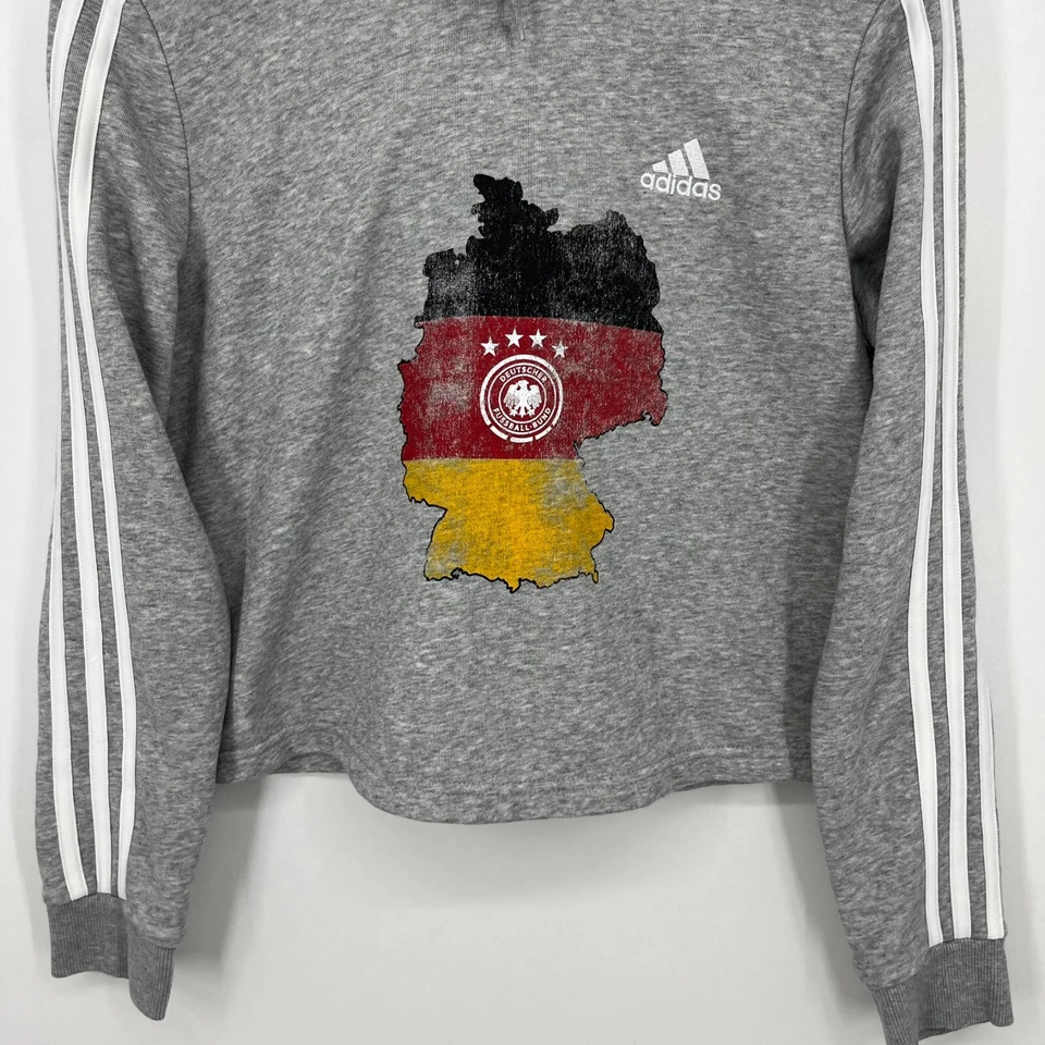 Adidas Alemania Sudadera con Capucha Para Mujer Talla S Gris Alemán Fútbol Fútbol Pullover Foto 3 de 4