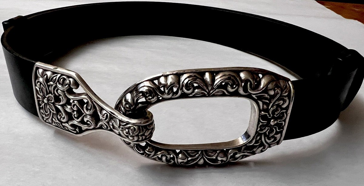 Chicos Genuine Leather Belt Adjustable Buckle Hook Size S / M Chico main image 4