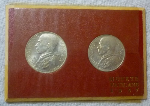 1947 VATICAN - OFFICIAL MINT BU SET (4) - POPE PIUS XII - 5, 10 LIRE - RARE