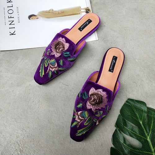 ciabatte eleganti sabot viola fiori basse comodi pelle sintetica 9838 | eBay
