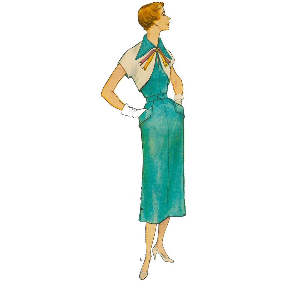 Vintage 1950s Pattern – One-piece Sun-back Dress & Bolero - Bust=36” (91.4cm) - Image 2 of 4