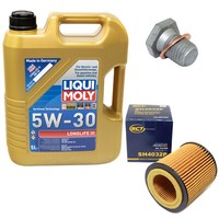 MotoröL Set 5W-30 5 Liter + ÖLfilter SH 4032 P + Schraube FüR BMW 1Er 3Er 5Er X3