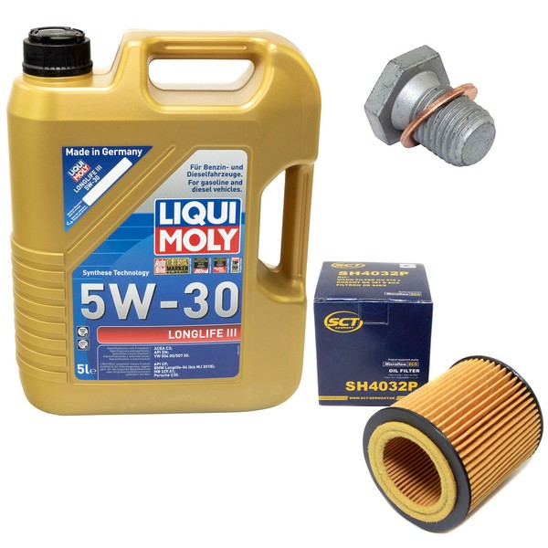 MotoröL Set 5W-30 5 Liter + ÖLfilter SH 4032 P + Schraube FüR BMW 1Er 3Er 5Er X3-image