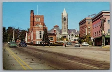 Nashua City Business Area, Street View, Cars. New Hampshire. Postcard TS-65a